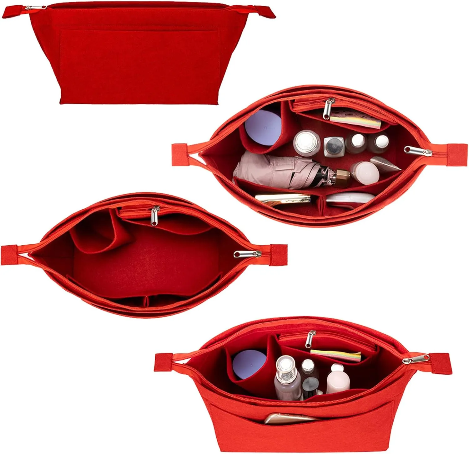 Lckaey Purse Insert Organizer for Neverfull gm Bag purse Organizer kit insert 1070Claret-L