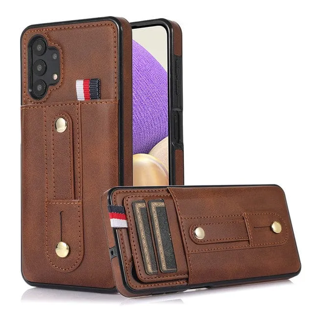 Leather Card Holder Case For Samsung Galaxy A