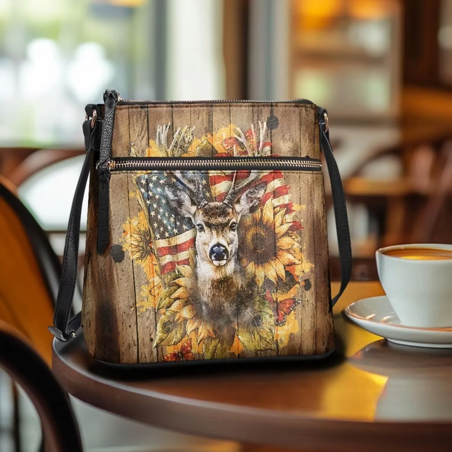 Leather Crossbody Bags for Women Large Sling Hobo Bag Trendy Messenger Bag with Zipper Closure for Dating Shopping