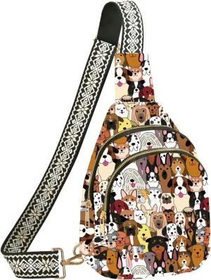 Leather Sling Bag for Women Casual Crossbody Bag Fashion Shopping Sling Backpack Waterproof Adjustable Strap