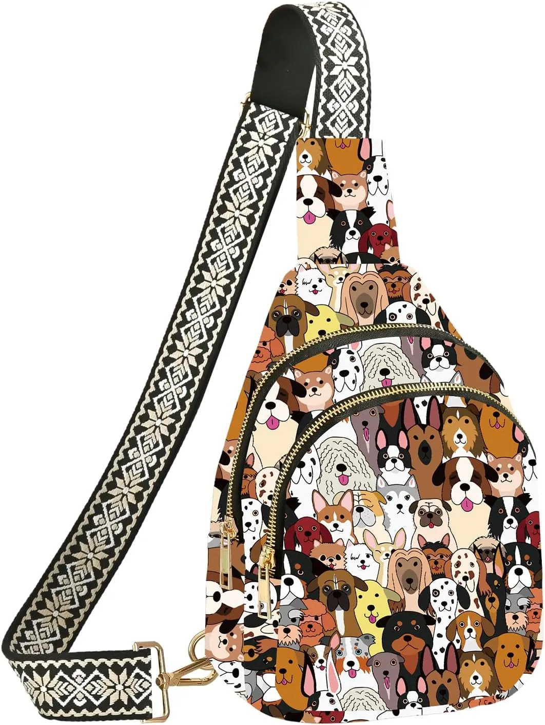 Leather Sling Bag for Women Casual Crossbody Bag Fashion Shopping Sling Backpack Waterproof Adjustable Strap
