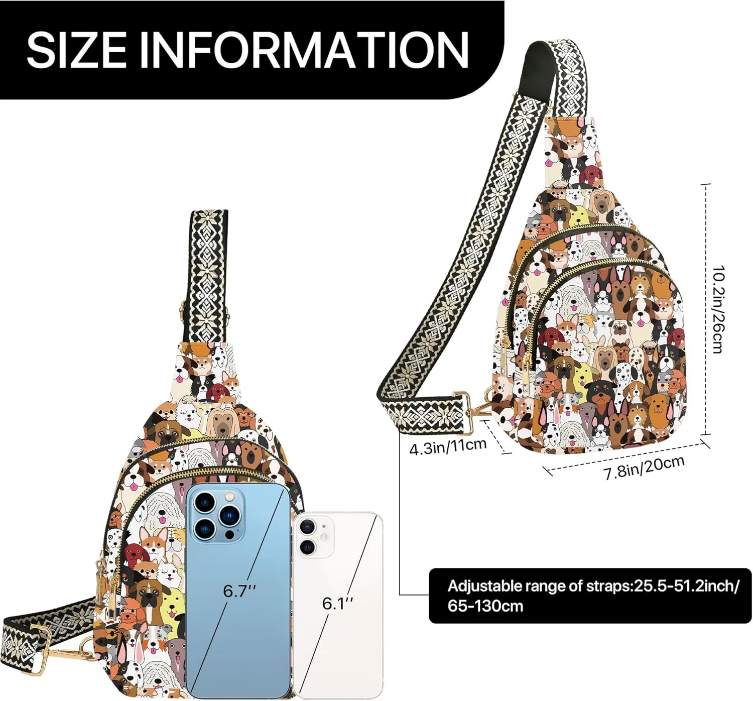 Leather Sling Bag for Women Casual Crossbody Bag Fashion Shopping Sling Backpack Waterproof Adjustable Strap