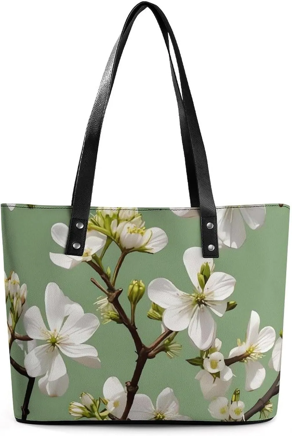 Leather Tote Bag Crossbody Bags for Women Fashion Top Handle Handbag Dogwood Blossoms Ladies Shoulder Bags Casual Beach Bag Gym Bages Ladies Purses for Shopping Work Travel