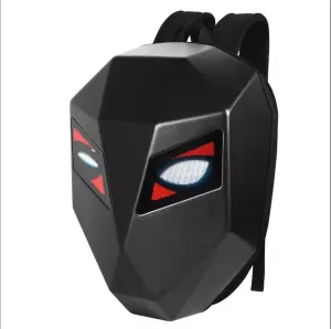 LED Motorcycle Backpack with Programmable Screen, Waterproof Laptop Bag, Hard Shell Riding Backpack for Travel, Camping, and Cycling