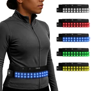LED Running Belt - Reflective Running Gear with Removable Light Strip, 5 Bright Colors, USB Rechargeable, Adjustable Waist Pack, High Visibility, Night Safety Belts for Men and Women