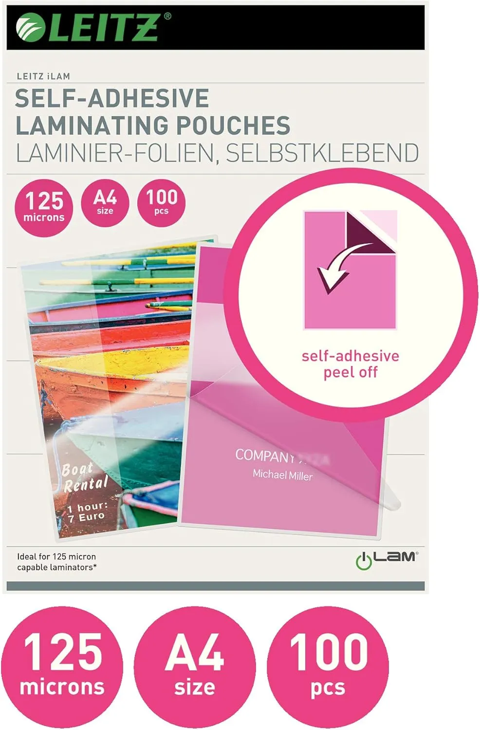 Leitz iLAM 125 Microns A4 Self Adhesive Laminating Pouches (Pack of 100)