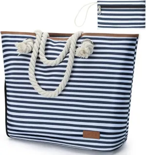 Lekesky Beach Bags for Women Large Waterproof Beach Tote Bags with Zipper Beach Bag Waterproof Sandproof Swim Pool Bag