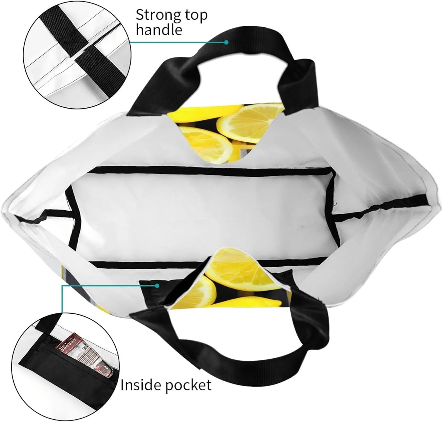 Lemon Zest Yellow Stripes Women Tote Bag,Casual Tote'S Handbag Big Capacity Shoulder Bag Crossbody Bag