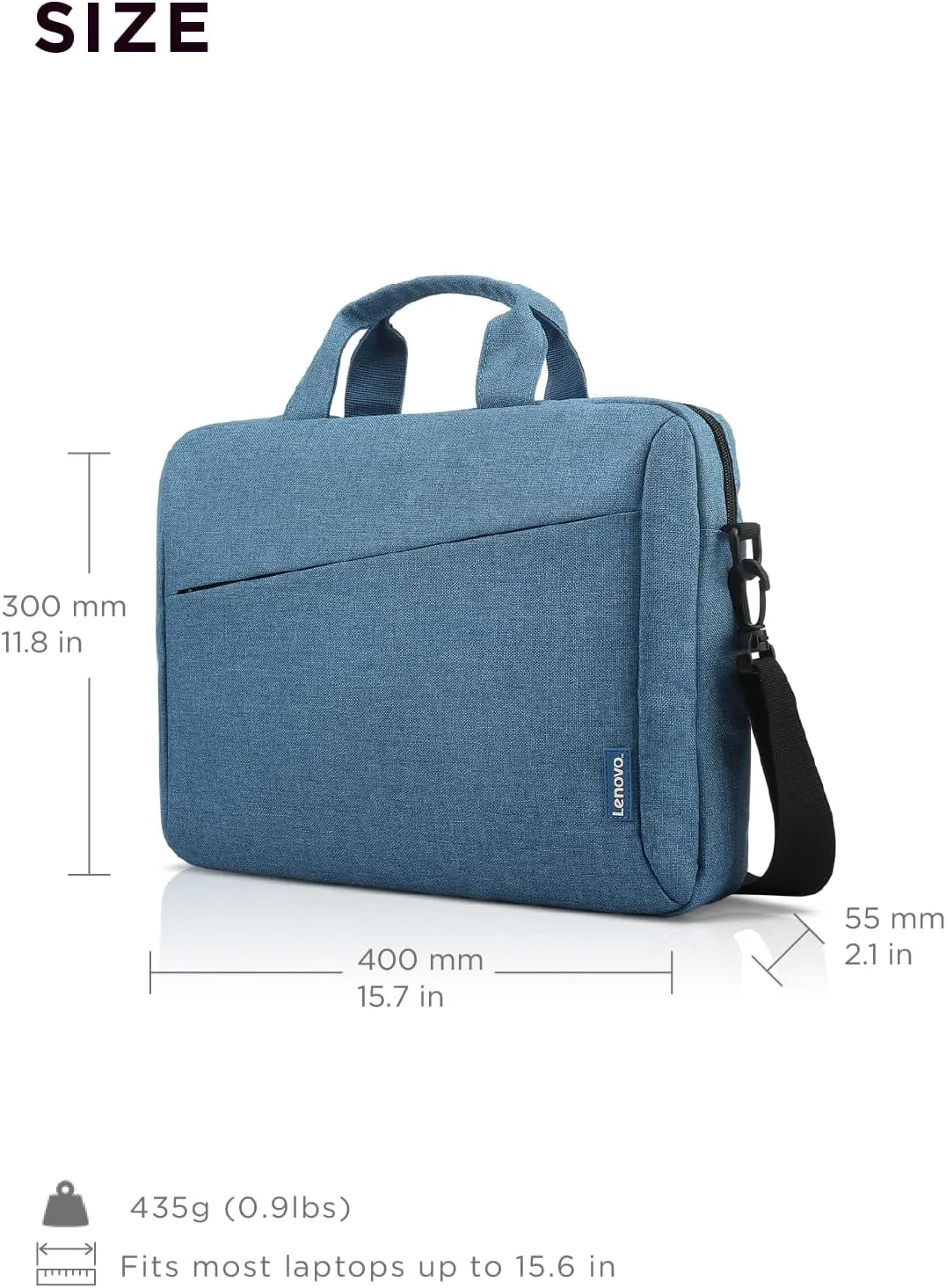 Lenovo Laptop Carrying Case T210, 15.6-Inch Laptop and Tablet, Sleek Design, Durable and Water-Repellent Fabric, Business Casual or School, GX40Q17230 Casual Toploader - Blue