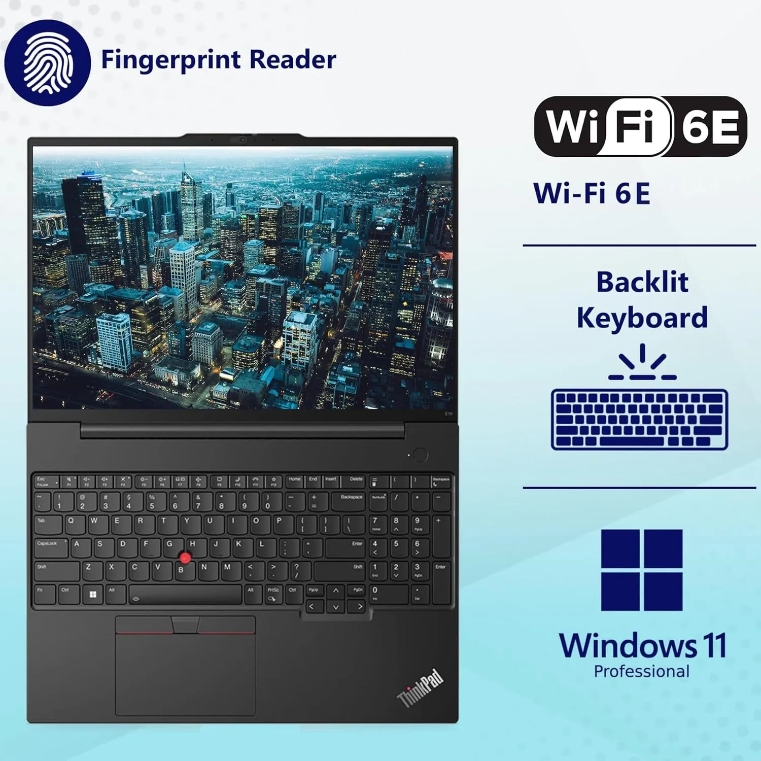Lenovo ThinkPad E16 G2 16" FHD  Business Laptop Computer, AMD 8-Core Ryzen 7 7735HS (Beat i7-1355U), 64GB DDR5 RAM, 1TB PCIe SSD, WiFi 6E, Backlit Keyboard, Fingerprint Reader, Windows 11 Pro, AZ-XUT
