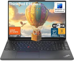 Lenovo ThinkPad E16 G2 Business Laptop Computer, 16" FHD , AMD 8-Core Ryzen 7 7735HS (Beat i7-1360P), 32GB DDR5, 1TB PCIe SSD, WiFi 6E, Fingerprint Reader, Backlit Keyboard, Windows 11 Pro, AZ-XUT