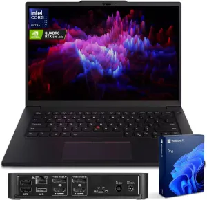 Lenovo ThinkPad P14s Business AI Laptop, 14.5" FHD , Intel Core Ultra 7 155H, NVIDIA RTX 500 Ada, 64GB DDR5, 2TB SSD, Fingerprint, Backlit, Wi-Fi 6, Win 11 Pro, Bundle with Targus Docking Station