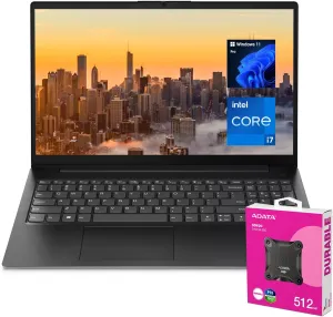 Lenovo V-Series V15 Business Laptop | 15.6" FHD 1920 * 1080 | 13th Gen Intel Core i7-13620H | 40GB RAM | 1TB SSD | Webcam | Wi-Fi 6 | Windows 11 Pro | Black | Bundle with ADATA 512GB External SSD
