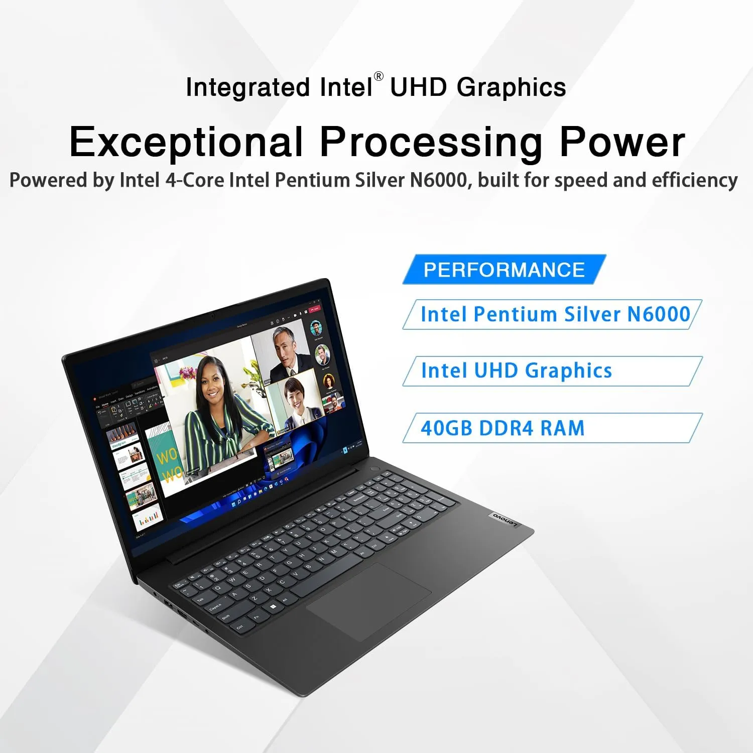 Lenovo V15 Business Laptop | Intel Pentium N6000 4-core Processor | 15.6 FHD (1920 x 1080) | 40GB RAM | 1TB PCIe SSD | Military Durability | Ethernet RJ-45 | Anti-Glare | WiFi-6 | Windows 11 Pro