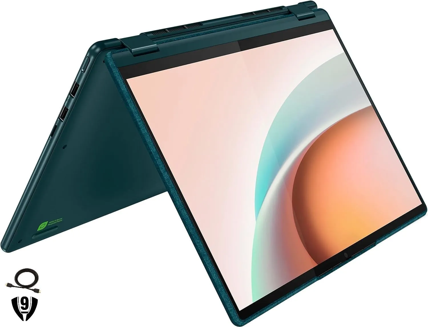 Lenovo Yoga 6 13.3" WUXGA Touchscreen 2-in-1 Laptop, AMD Ryzen 5 7530U Processor, 8GB RAM 512GB SSD, Fingerprint Reader, Backlit Keyboard, Pen, Windows 11 Home, Dark Teal