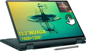 Lenovo Yoga 6 13.3" WUXGA Touchscreen 2-in-1 Laptop, AMD Ryzen 5 7530U Processor, 8GB RAM 512GB SSD, Fingerprint Reader, Backlit Keyboard, Pen, Windows 11 Home, Dark Teal