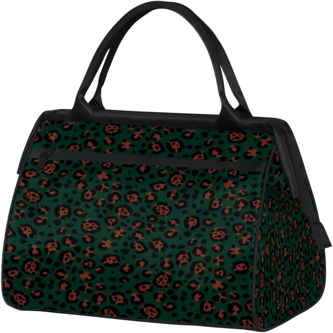 Leopard Pattern Indigo Womens Weekender Overnight Bag Travel Duffel Bag 25L Carry On Tote Bag Gym Duffle Bag for Women Teen Girls