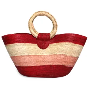 LHB Handmade Basket Bag | Summer Tote | Contrast Gradient (Red)