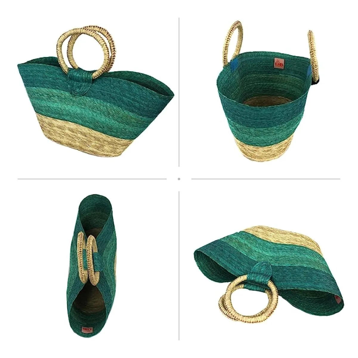 LHB Handmade Basket Bag | Summer Tote | Gradient (Turquoise)