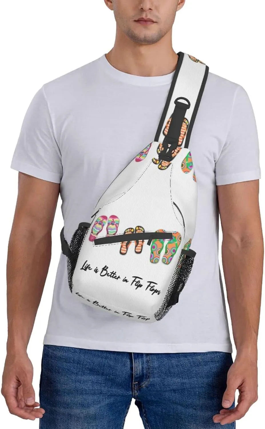 Life is Better in Flip-Flops Crossbody Sling Backpack For Women & Men Chest Sling Backpack Casual For Travel Hiking