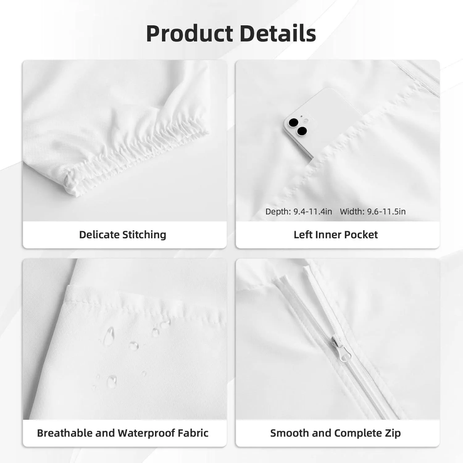 Lightweight UV Protection Sun Jacket, Cartoon White Cats Print Sportswear Hooded Sunblock Shirt for Outdoor