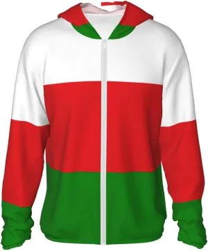 Lightweight UV Protection Sun Jacket, Flag of Oman Print Sportswear Hooded Sunblock Shirt for Outdoor