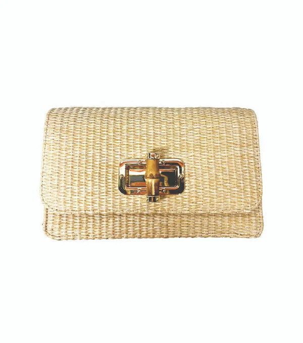 Lilly - Straw Clutch - Bamboo Toggle