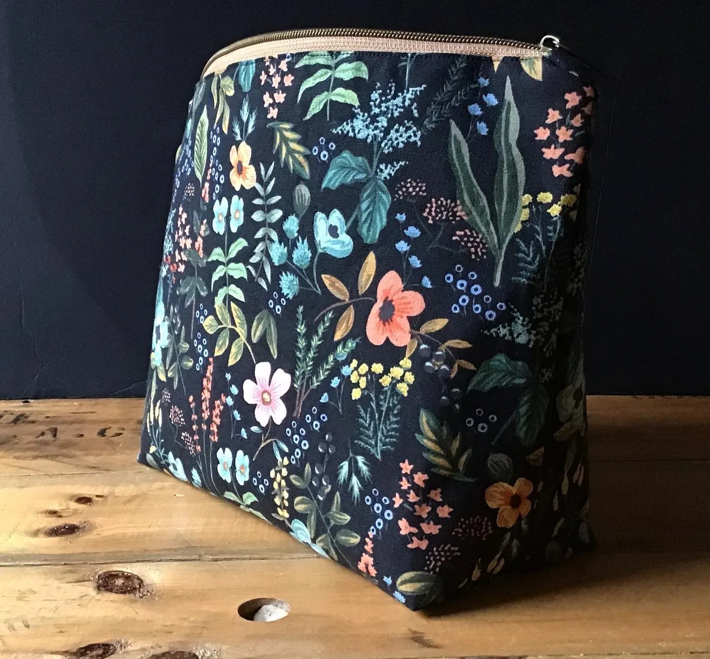 Linen Wet Dry Zipper Pouch Large