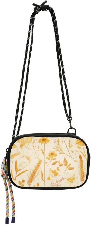 linqin Yellow Wheat Cornflower Mens Purses Crossbody Fashion Small Shoulder Bags with Credit Card Slots for for Women Hiking
