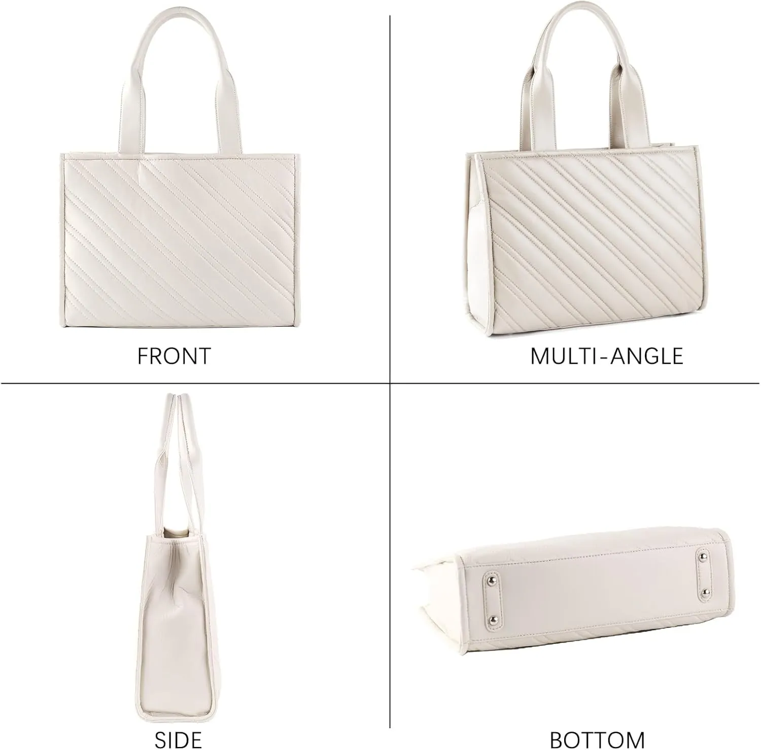 LMKIDS Tote Bag for Women Quilted Puffer Bag Shoulder Bag Top Handle Handbag for Work Travel