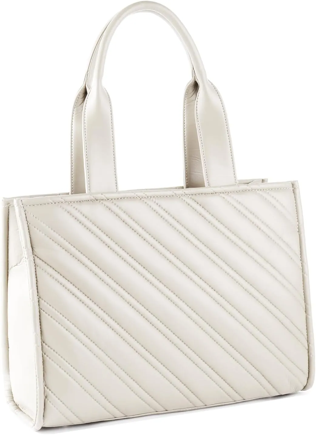 LMKIDS Tote Bag for Women Quilted Puffer Bag Shoulder Bag Top Handle Handbag for Work Travel