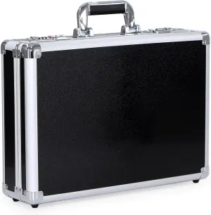 Locking Hard Briefcase with Dual Combination Locks 18”x4.7”x12.6” Inch Laptop Case Attache case Document Case Suitcase for Business Travelling & Meeting Black (Large)