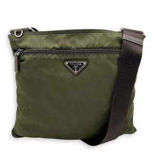 Logo Crossbody Bag Black in Nylon, Silver hardware