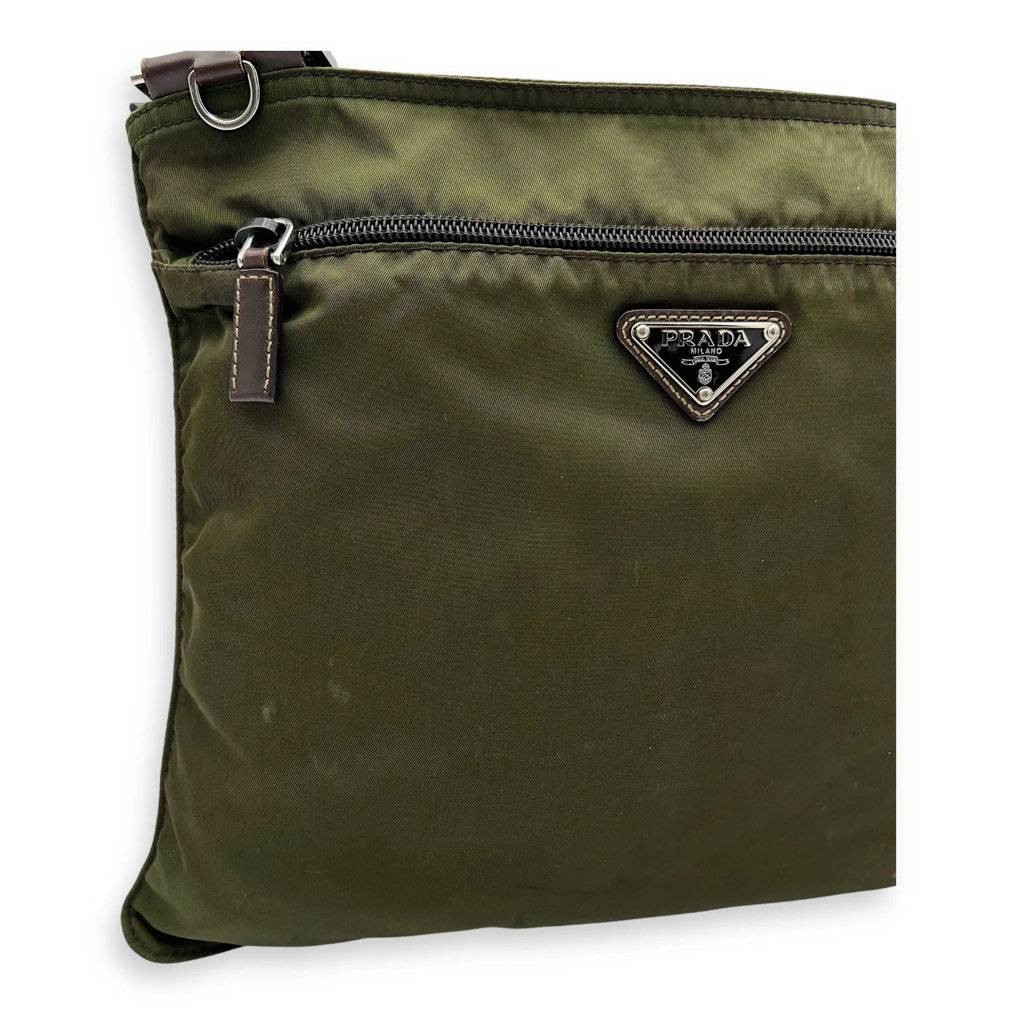 Logo Crossbody Bag Black in Nylon, Silver hardware