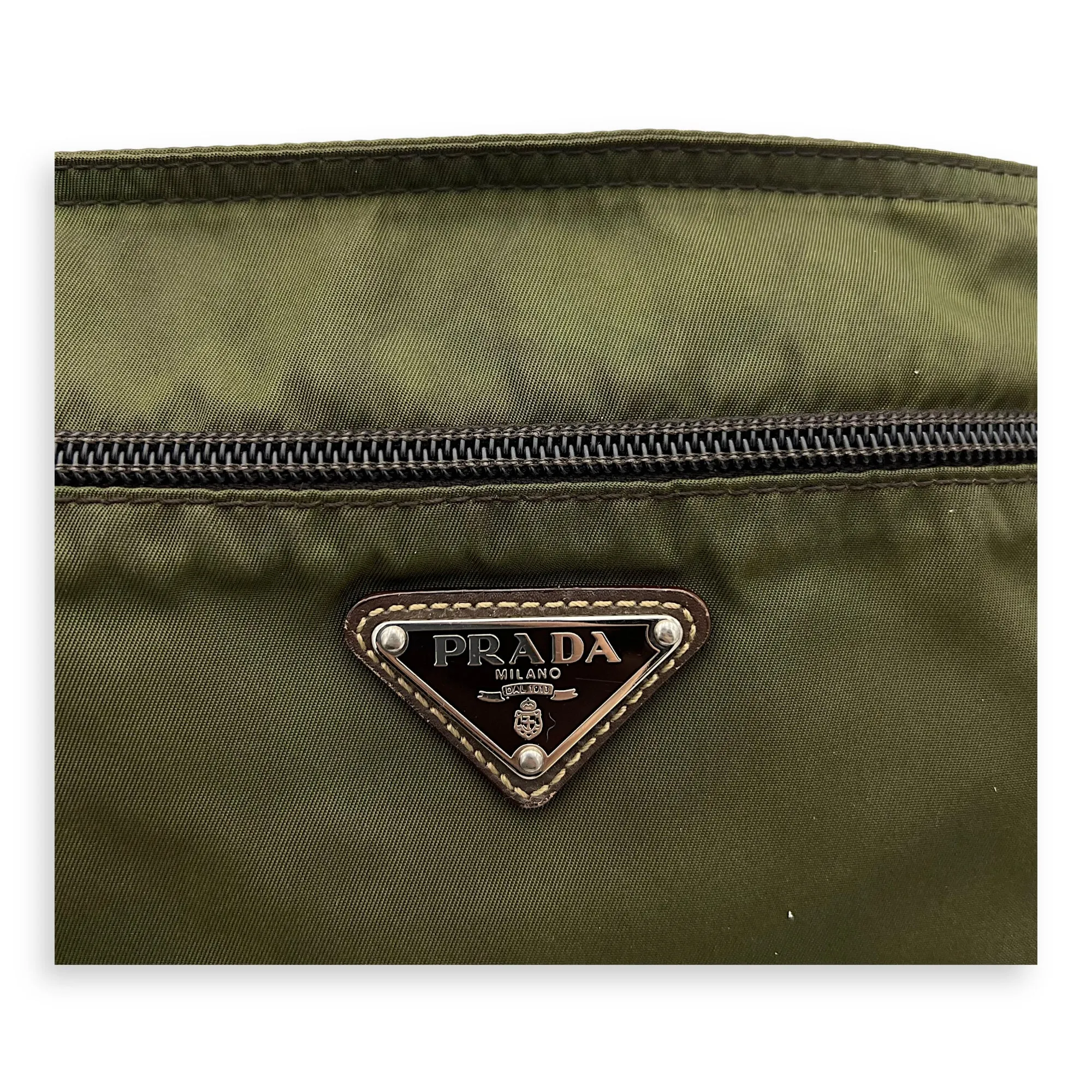 Logo Crossbody Bag Black in Nylon, Silver hardware