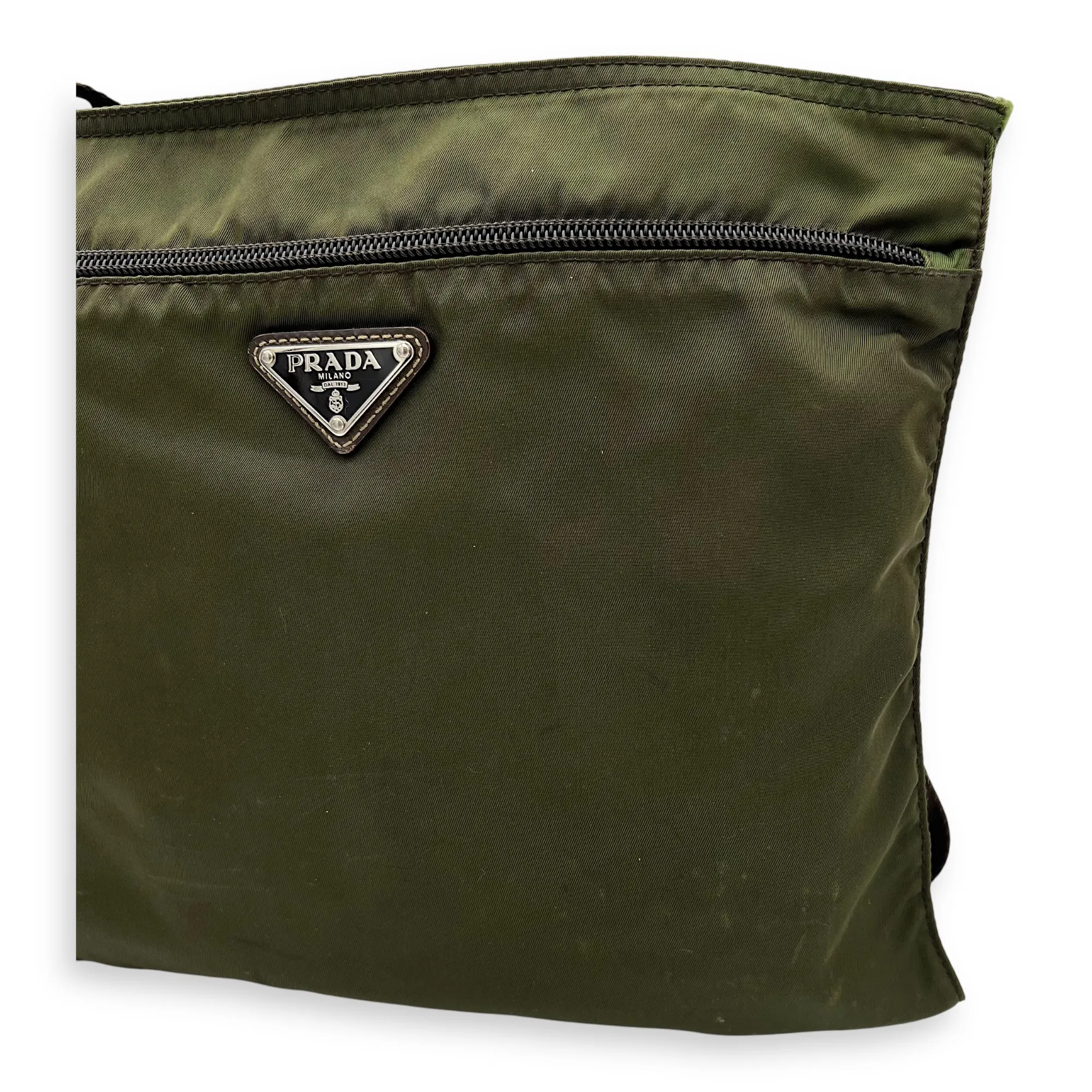 Logo Crossbody Bag Black in Nylon, Silver hardware