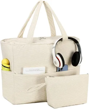 LOIDOU Large Tote Beach Bag Waterproof Sandproof Beach Pool bag with Zipper & Wet Pockets Shoulder Bag Travel Teacher Grocery