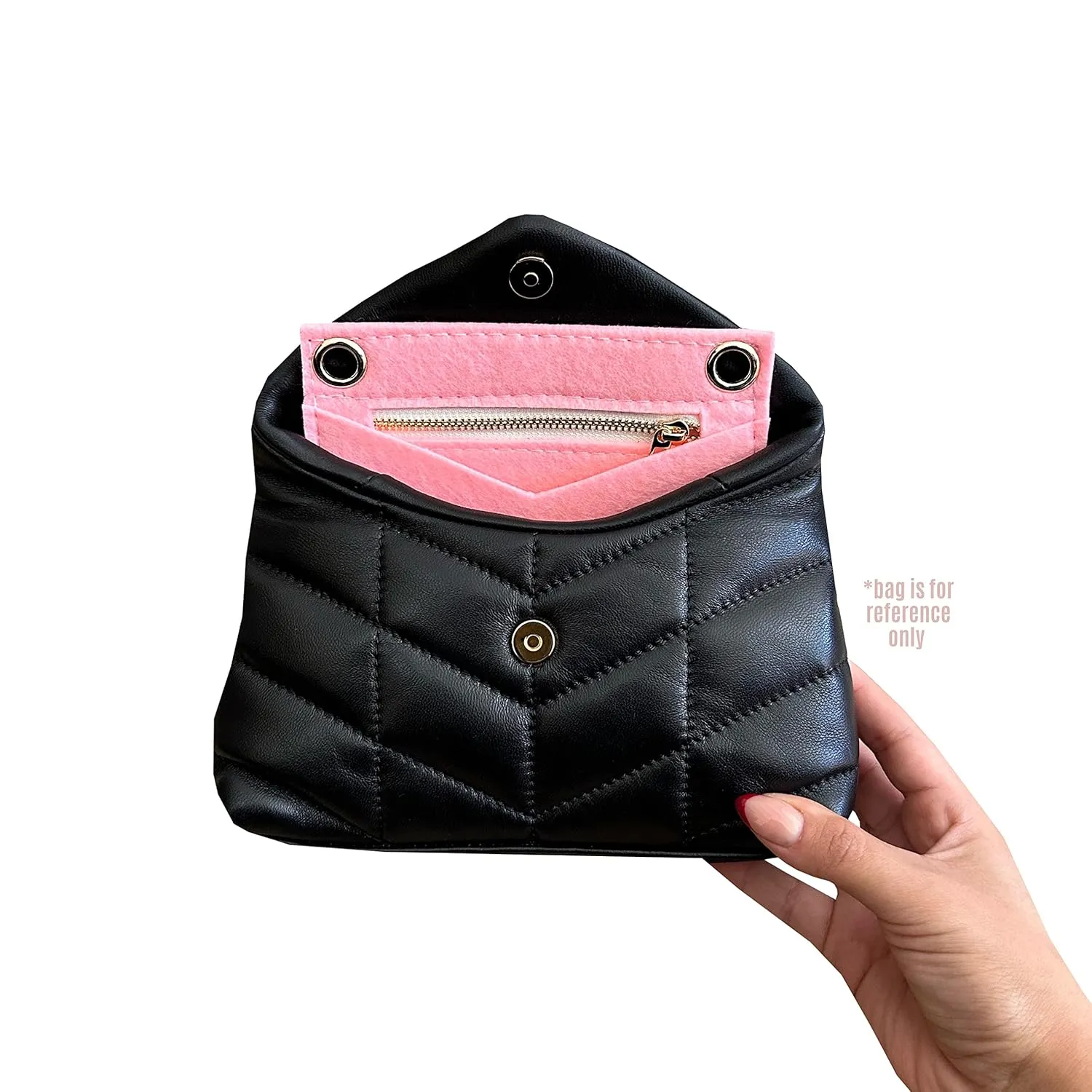 Lolou Puffer Bag Insert Pouch Conversion Kit for Puffer Pouch Insert & Chain Strap Wallet on Chain, Insert Crossbody Converter Kit (120cm Gun Black Chain, Black)
