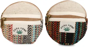 LONGING TO BUY Zip Pouch Combo for Multiple use in Pure Hemp - Combo Pack of 2, Size 4.5 X 4.5 Inch