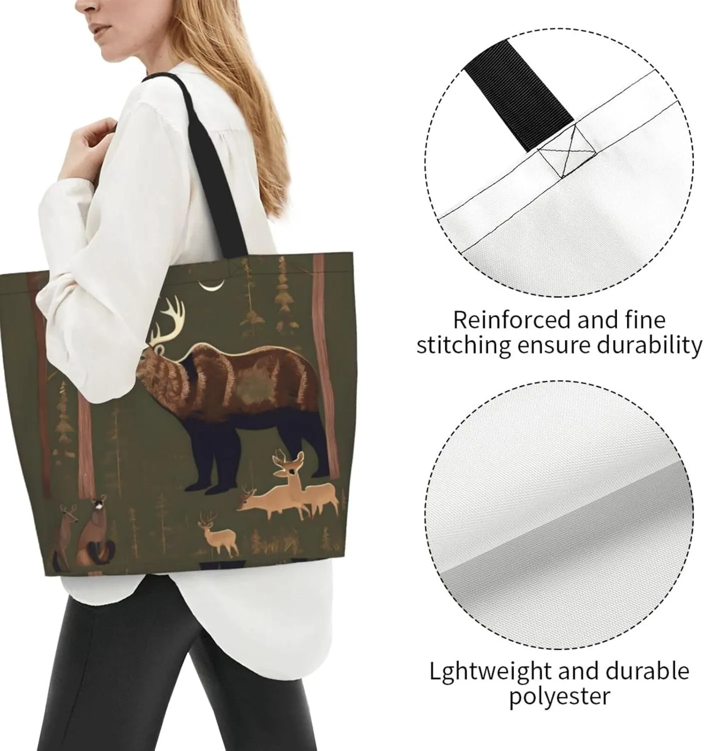 Loon Nature Bird Women Tote Bag,Casual Tote'S Handbag Big Capacity Shoulder Bag Crossbody Bag