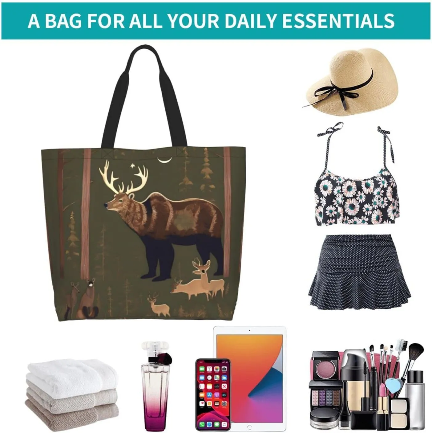 Loon Nature Bird Women Tote Bag,Casual Tote'S Handbag Big Capacity Shoulder Bag Crossbody Bag