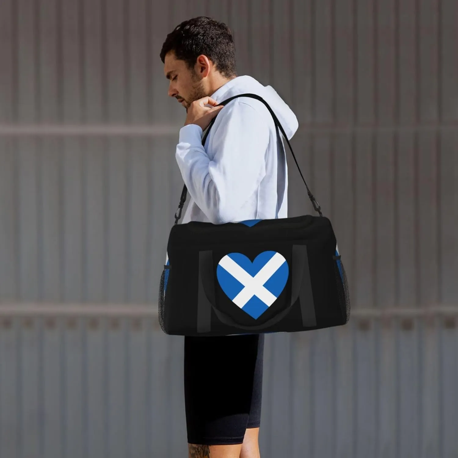Love Scotland Flag Travel Duffel Bag Large Foldable Waterproof Overnight Bag For Beach Swim Bags Pool Sports Gym