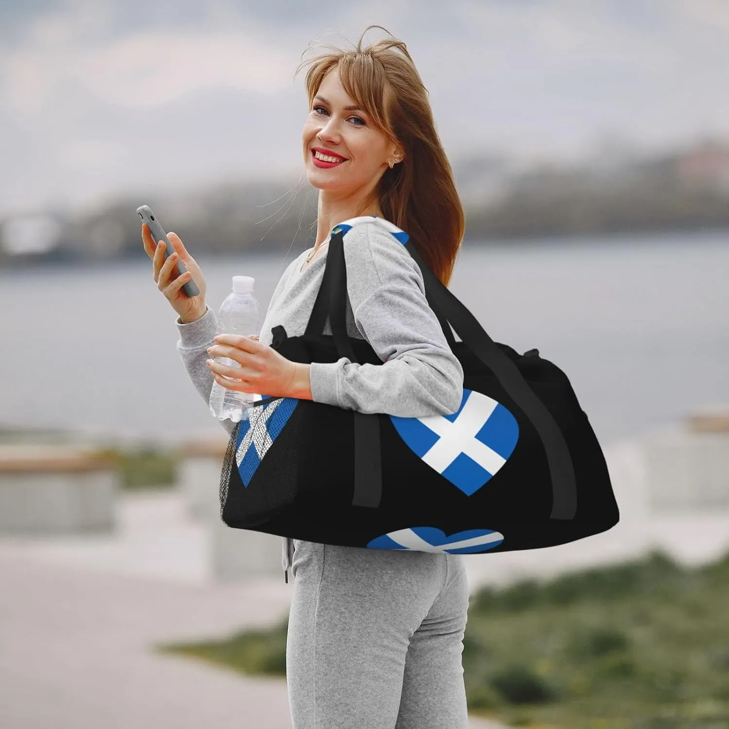 Love Scotland Flag Travel Duffel Bag Large Foldable Waterproof Overnight Bag For Beach Swim Bags Pool Sports Gym
