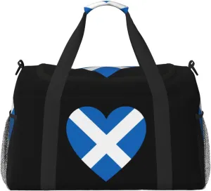 Love Scotland Flag Travel Duffel Bag Large Foldable Waterproof Overnight Bag For Beach Swim Bags Pool Sports Gym
