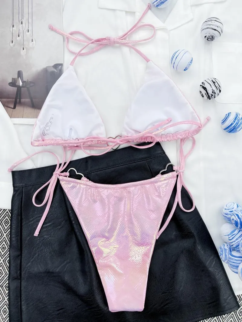 Love Swimsuit Triangle Split Beach Bag