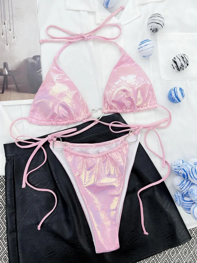 Love Swimsuit Triangle Split Beach Bag