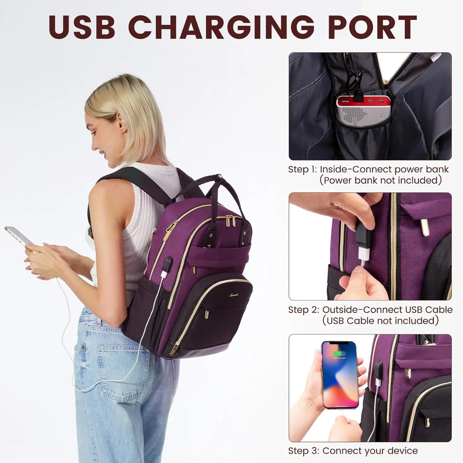 LOVEVOOK Backpack for Women,Laptop Backpack Women,Fits 18 Inch Laptop Computer Bag,Teacher College Backpack Purse,Fashion Waterproof Travel Work Anti-theft Backpack for Traveling on Airplane Daypack