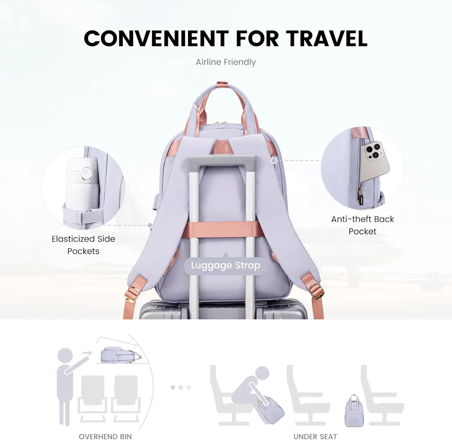 LOVEVOOK Laptop Backpack Purse for Women, 15.6 Inch Travel Laptop Bag with USB Port, Waterproof Work Teacher Nurse Computer Backpack, Durable Casual Daypack