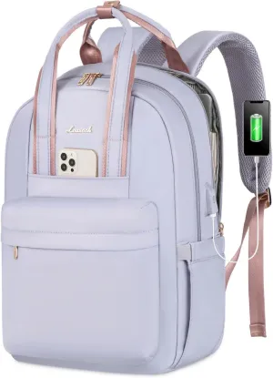 LOVEVOOK Laptop Backpack Purse for Women, 15.6 Inch Travel Laptop Bag with USB Port, Waterproof Work Teacher Nurse Computer Backpack, Durable Casual Daypack