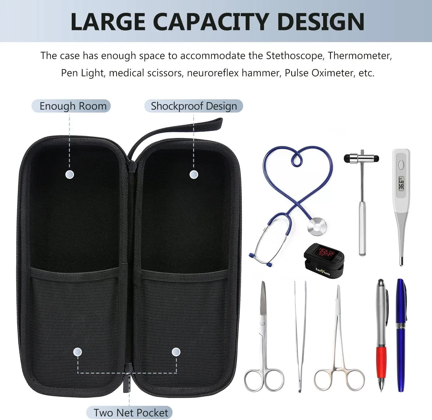 LOVEVOOK Nurse Backpack Laptop Backpack for Women with Stethoscope Case & USB Charging Port Anti Theft Travel Backpacks Doctor Bag Fits 15.6 Inch Laptop and Notebook, Blue Stripes